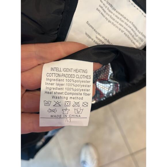 Power On Mens Sz Medium Puffer Vest Black Silver Metallic Lining - Picture 3 of 3